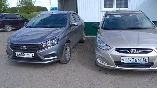 Hyundai Solaris 1.4 VS Lada Vesta 1.6 Кто кого!!! Всем смотреть!!!