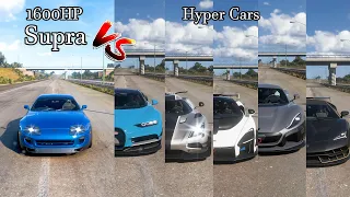 1600HP Dragster Supra VS Tuned Hyper Cars || Drag Race || Can Supra Beat All ? Forza Horizon 5 ||