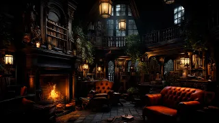 🎶 Sleep Like Royalty | Gentle Rain In A Castle Reading Room | 3 Hours Relaxation | Peaceful Rainfall