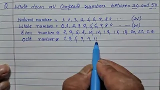 Write down all composite numbers between 30 and 50