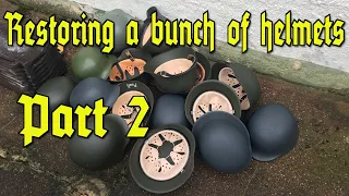 Restoring a bunch of WWII Helmets Part 2 : Painting M35 Luftwaffe and more!