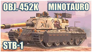 Minotauro, STB-1 & Object 452K • WoT Blitz Gameplay