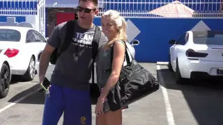 Alek Skarlatos and Lindsay Arnold at Dancing With The Stars Rehearsal Studio in Hollywood 2