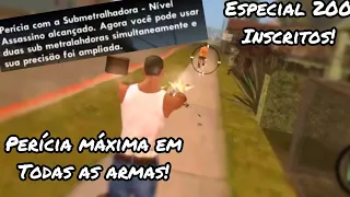 COMO TER PERÍCIA MÁXIMA EM TODAS AS ARMAS NO GTA SAN ANDREAS! ESPECIAL 200 INSCRITOS!