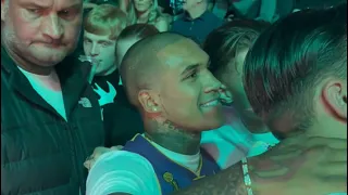CONOR BENN MOBBED BY FANS AND BY PRESS AT Liam Smith v Chris Eubank 2 at the AO MANCHESTER ARENA