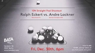 Ralph Eckert vs. Andre Lackner – 10ft Straight Pool Shootout
