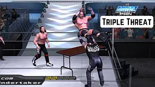 Shawn Michaels Vs Undertaker Vs Triple H | Triple Threat Match | WWE Smackdown Here Comes The Pain