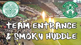 Celtic 2 - Hibs 1 - Team Entrance & Smoky Huddle - 19 December 2021