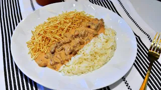 A MELHOR RECEITA DE STROGONOFF DE CARNE | FÁCIL, RÁPIDO E DELICIOSO