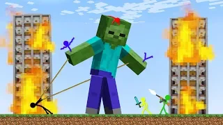 Stickman VS Minecraft: Zombie Apocalypse 2 - AVM Shorts Animation