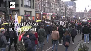 Protests across Europe against virus measures