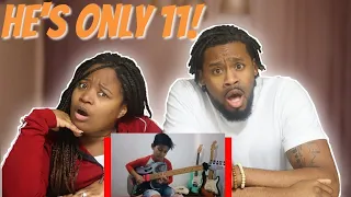 Americans First Time Reaction to Kid Guitarist Abim Finger - Best Of Time Cover