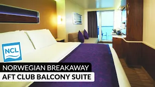 NCL Breakaway | Aft-Facing Club Balcony Suite Virtual Tour & Review 4K | Norwegian Cruise Lines