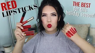 MY FAVORITE RED LIPSTICKS FOR THE HOLIDAY SEASON! Best Red Lip Products Holiday 2018 | Faith Drew