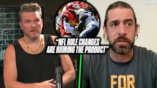 Aaron Rodgers Talks How NFL Rule Changes Have "Dumbed Down" The Game | Pat McAfee Reacts