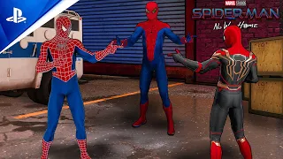 The 3 Peters Interaction in Spider-Man PS5 | No Way Home (4K ANIMATION)