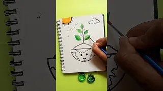 How to draw world environment day poster, Save nature drawing easy