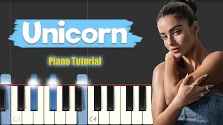 Noa Kirel - Unicorn - Piano Tutorial (Eurovision 2023)