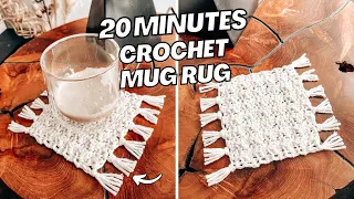 How to crochet a beautiful MUG RUG - Tutorial | CJ Design Blog