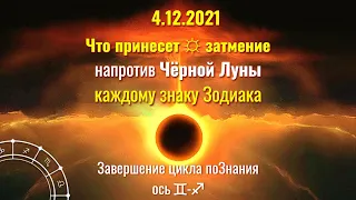 Что принесет ☼ солнечное затмение 4.12.2021 напротив Чёрной Луны каждому знаку Зодиака