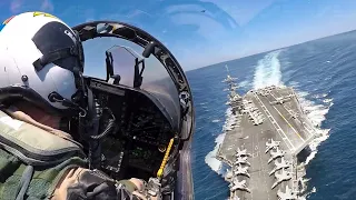 Skilled US Pilot Lands His $80 Million Jet on Crowded Flight Deck at Sea