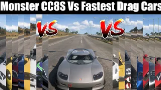This Koenigsegg Is Way Too Fast || CC8S VS Fastest Drag Cars || Forza Horizon 5 || Drag Race || PC