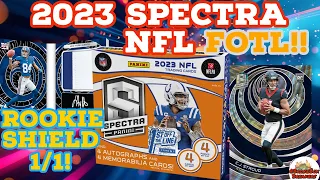 ROOKIE SHIELD 1/1!! 🔥🥹 2023 Panini Spectra NFL Hobby Box (FOTL) 🏈 - review