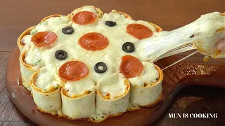 Easy & Delicious Best Pizza Recipe. Tortilla Roll Pizza. I you've never tasted this tortilla before!