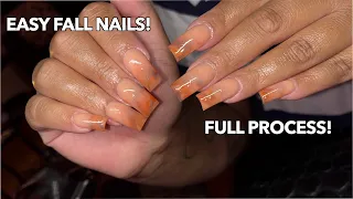 MARBLE OMBRE ACRYLIC NAILS! | FALL NAIL DESIGNS| START TO FINISH ACRYLIC NAILS