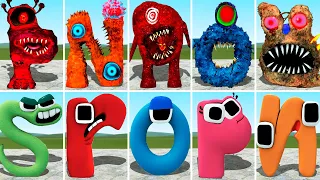 NEW NIGHTMARE ALPHABET LORE VS NEW BABY LOWERCASE ALPHABET LORE in GARRY'S MOD 3D SANIC CLONES MEMES