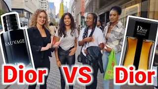 Women React to Dior Sauvage & Dior Homme Intense - Fragrance Street Reaction - Girls Rate Colognes