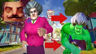 Hello Neighbor - My New Neighbor Scary Teacher HULK 3D Act 3 Gameplay Walkthrough