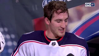 Lukas Sedlak 1st Intermission Interview vs. Coyotes (Feb. 7, 2019)