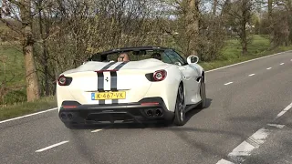 How NOT to drive your Ferrari Portofino (Novitec Exhaust) - Almost CRASH into a tree - Loud Sounds!