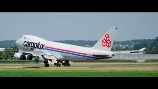 Amazing take off at Dübendorf of a Cargolux Jumbo