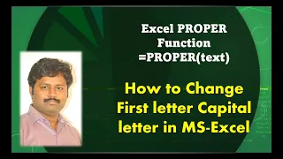 Change First letter Capital letter in MS Excel