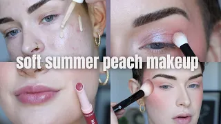Soft Peach Summer Makeup Look | Filmed close-up and in natural light!