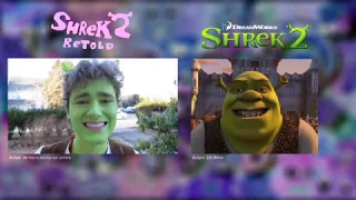 Shrek 2 Retold Dinner Scene Remake Side by Side Comparison to Original Movie