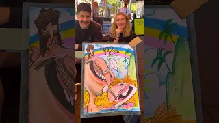 Maui Hawaii Honeymoon Caricature 💍🌈🌴