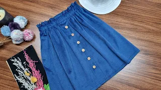 Sew in 10 minutes - Very easy skirt making (8 years old)