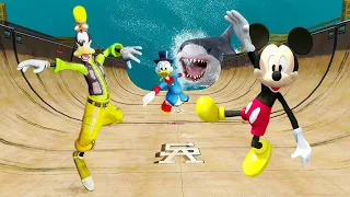 GTA5 Mickey Mouse vs Donald Duck vs Goofy (Water Ragdolls & Jumps fails ) #32 Euphoria physics