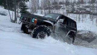 Nissan Patrol Deep Snow Offroad in Punkka Finland