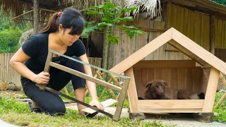 Build a Log Cabin For My Dog - Catch fish, Cook Delicious Food by Yourself - Living off Grid P.2