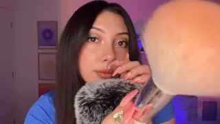ASMR face brushing and mouth sounds 😴