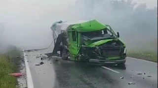 Tragiczny wypadek na DK45. Bus i Tir stanęły w płomieniach