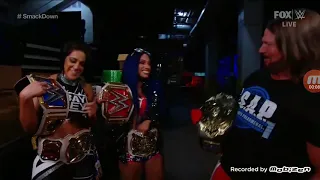 Aj Styles , Sasha Banks & Bayley Backstage