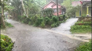 Heavy Rain on Beautiful Remote Villages | ASMR Rain Videos For Good Sleep