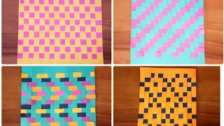 Different types of weaving styles |weaving mats by color paper |beautiful mats |pattern design part1