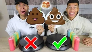 PANCAKE ART CHALLENGE 2 !!! (EMOJI DIY PFANNKUCHEN) | Kelvin und Marvin