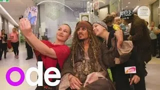 Johnny Depp visits children's hospital as Jack Sparrow